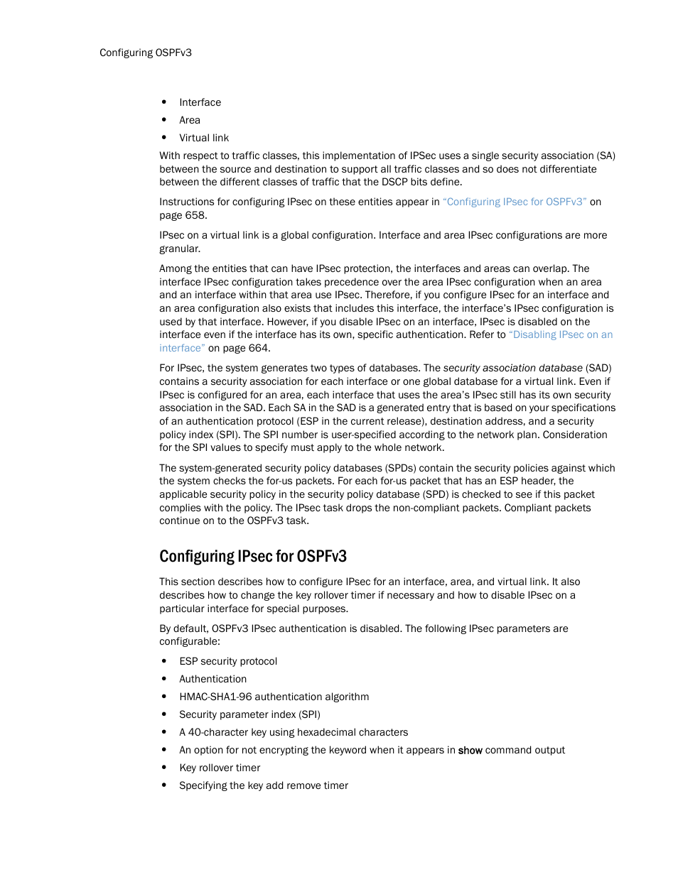 Configuring ipsec for ospfv3 | Brocade Multi-Service IronWare Routing Configuration Guide (Supporting R05.6.00) User Manual | Page 686 / 846