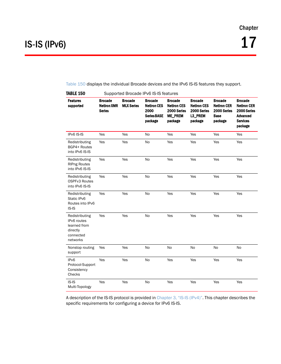Is-is (ipv6), Chapter 17, Chapter | Brocade Multi-Service IronWare Routing Configuration Guide (Supporting R05.6.00) User Manual | Page 737 / 846