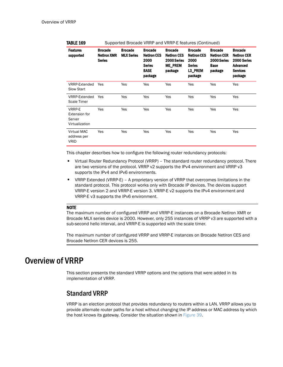 Overview of vrrp, Standard vrrp | Brocade Multi-Service IronWare Routing Configuration Guide (Supporting R05.6.00) User Manual | Page 802 / 846