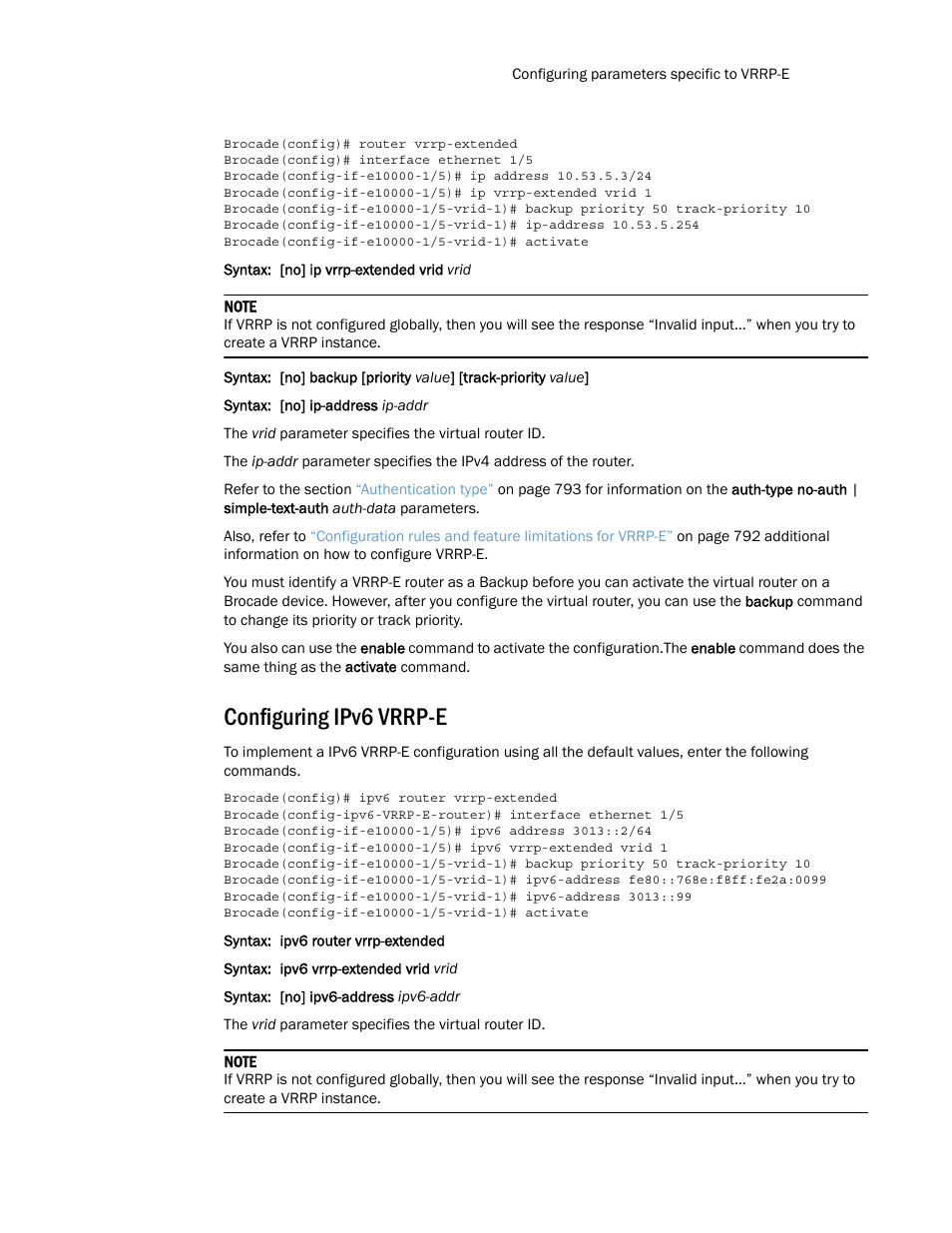 Configuring ipv6 vrrp-e | Brocade Multi-Service IronWare Routing Configuration Guide (Supporting R05.6.00) User Manual | Page 819 / 846