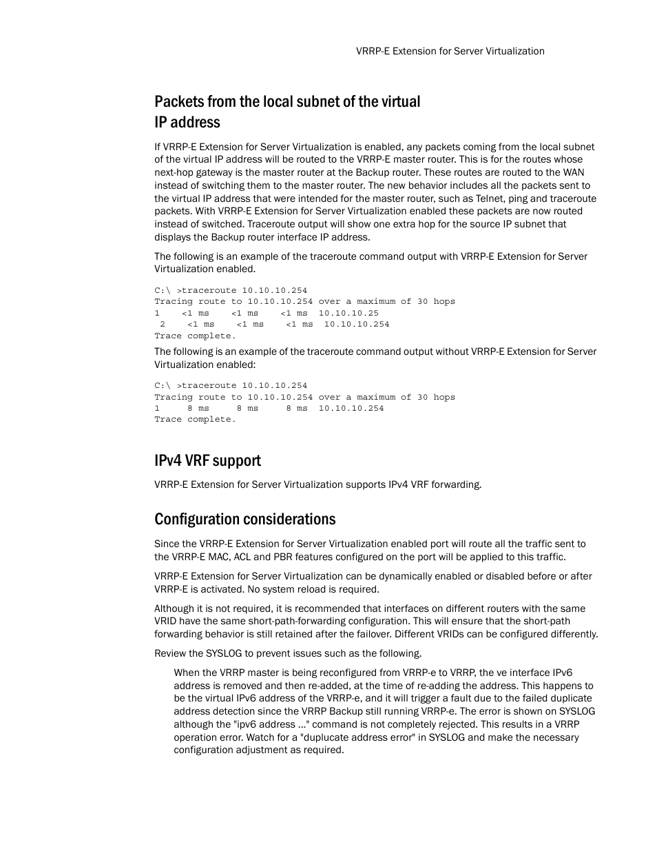 Ipv4 vrf support, Configuration considerations | Brocade Multi-Service IronWare Routing Configuration Guide (Supporting R05.6.00) User Manual | Page 845 / 846
