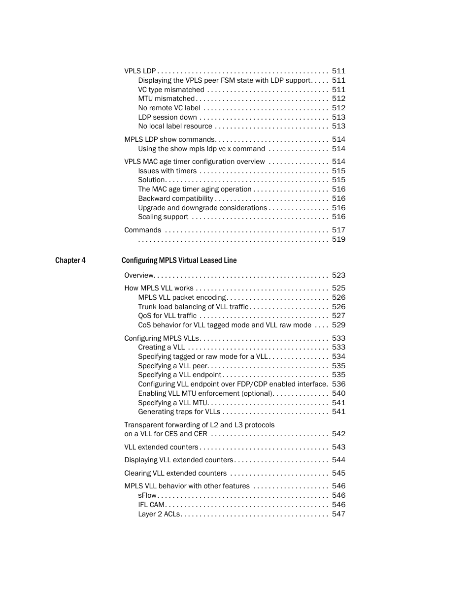 Brocade Multi-Service IronWare Multiprotocol Label Switch (MPLS) Configuration Guide (Supporting R05.6.00) User Manual | Page 10 / 852