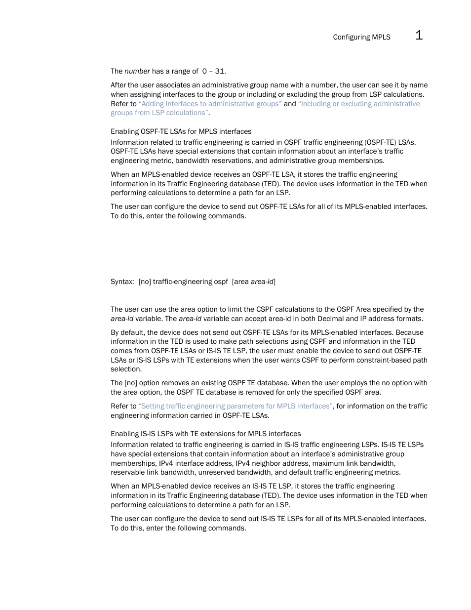 Brocade Multi-Service IronWare Multiprotocol Label Switch (MPLS) Configuration Guide (Supporting R05.6.00) User Manual | Page 117 / 852