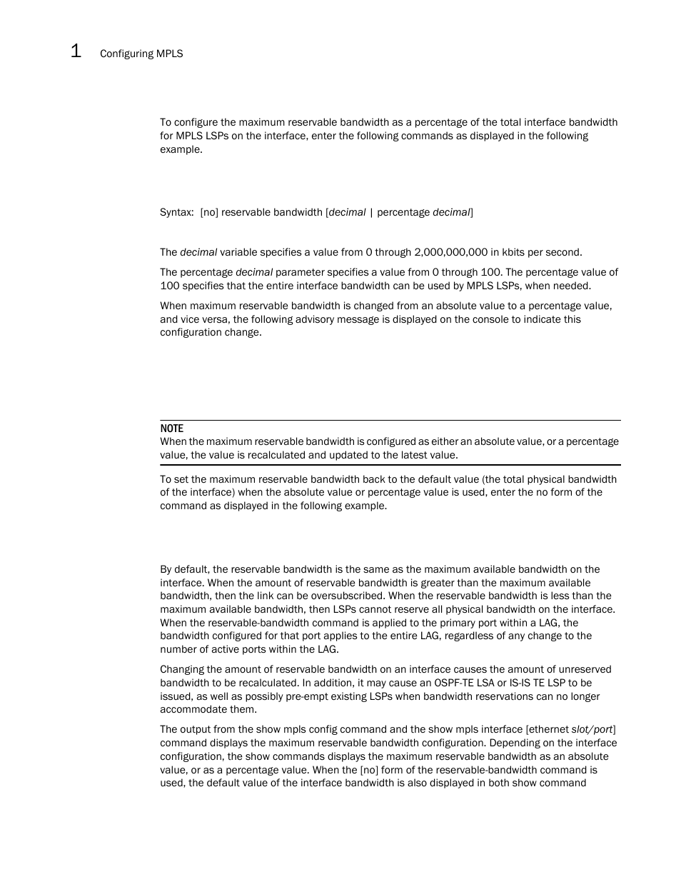 Brocade Multi-Service IronWare Multiprotocol Label Switch (MPLS) Configuration Guide (Supporting R05.6.00) User Manual | Page 122 / 852