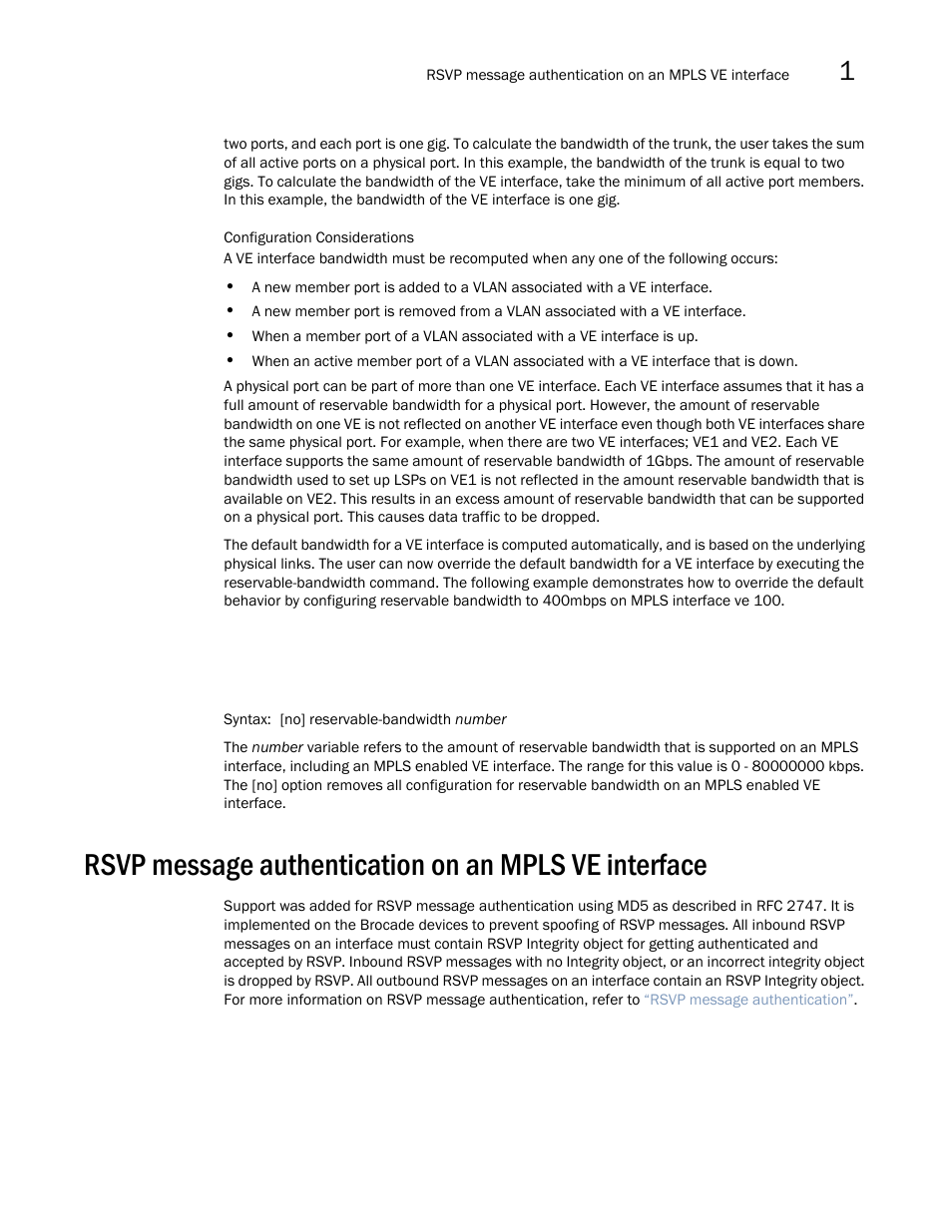 Brocade Multi-Service IronWare Multiprotocol Label Switch (MPLS) Configuration Guide (Supporting R05.6.00) User Manual | Page 147 / 852