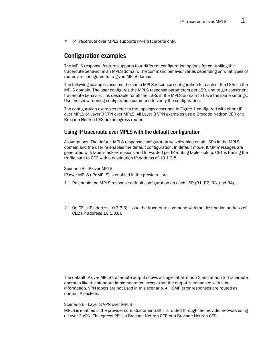 Configuration examples | Brocade Multi-Service IronWare Multiprotocol Label Switch (MPLS) Configuration Guide (Supporting R05.6.00) User Manual | Page 235 / 852