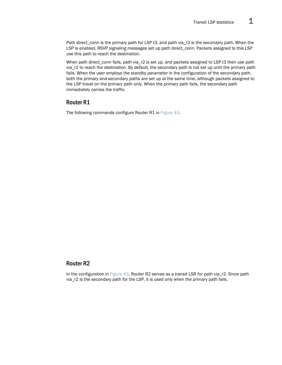 Router r1, Router r2 | Brocade Multi-Service IronWare Multiprotocol Label Switch (MPLS) Configuration Guide (Supporting R05.6.00) User Manual | Page 297 / 852