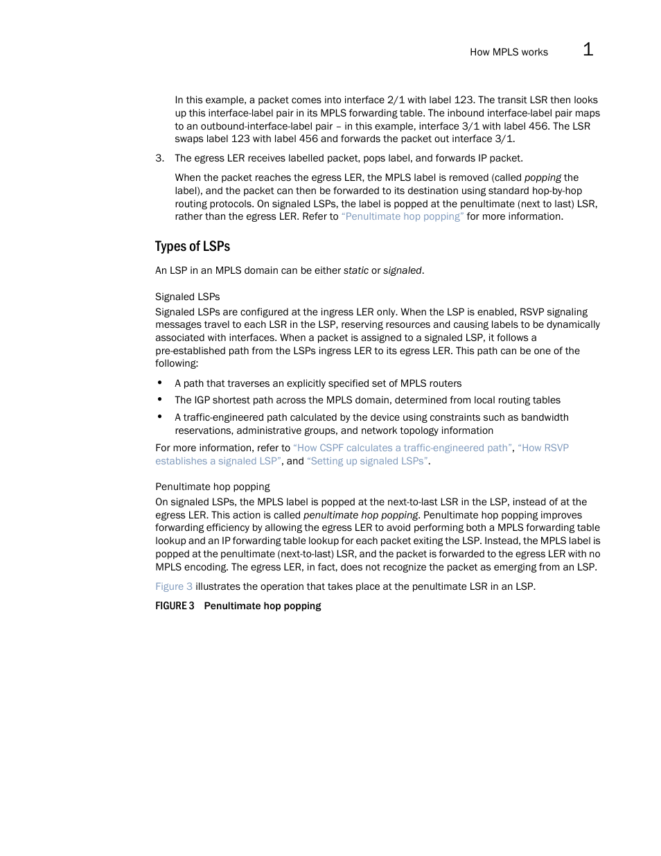 Types of lsps | Brocade Multi-Service IronWare Multiprotocol Label Switch (MPLS) Configuration Guide (Supporting R05.6.00) User Manual | Page 31 / 852