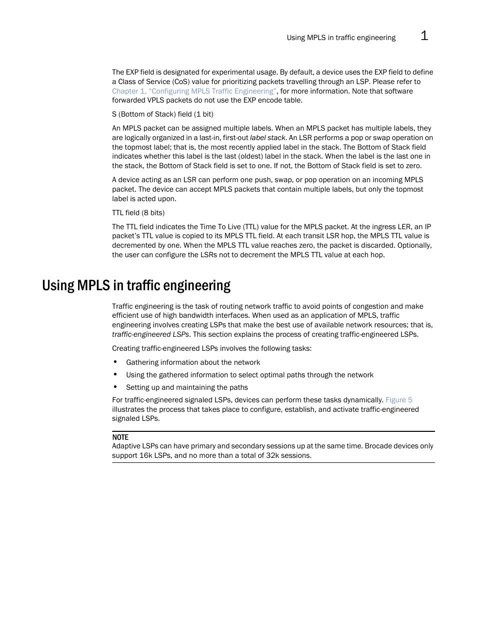 Using mpls in traffic engineering | Brocade Multi-Service IronWare Multiprotocol Label Switch (MPLS) Configuration Guide (Supporting R05.6.00) User Manual | Page 33 / 852