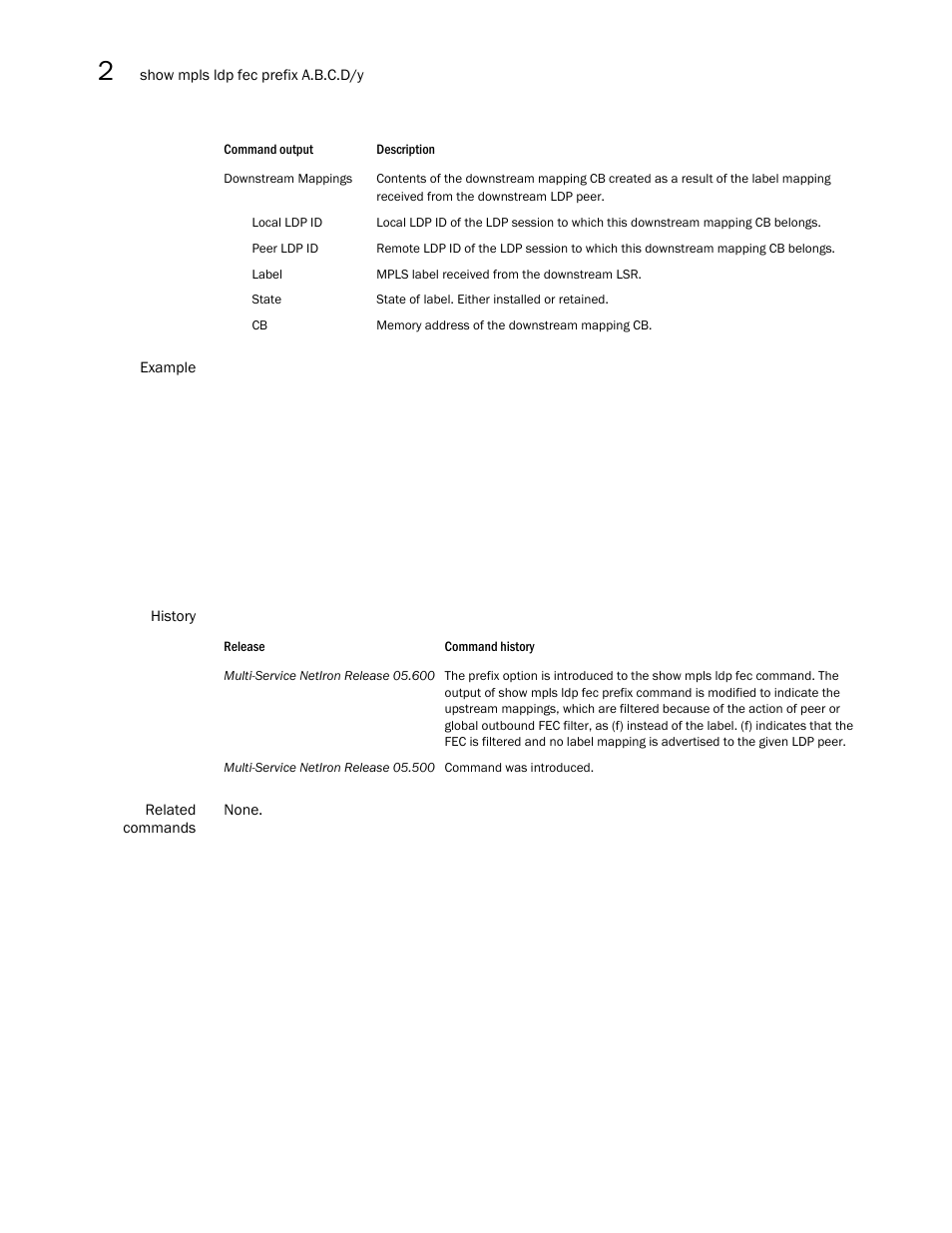 Brocade Multi-Service IronWare Multiprotocol Label Switch (MPLS) Configuration Guide (Supporting R05.6.00) User Manual | Page 346 / 852