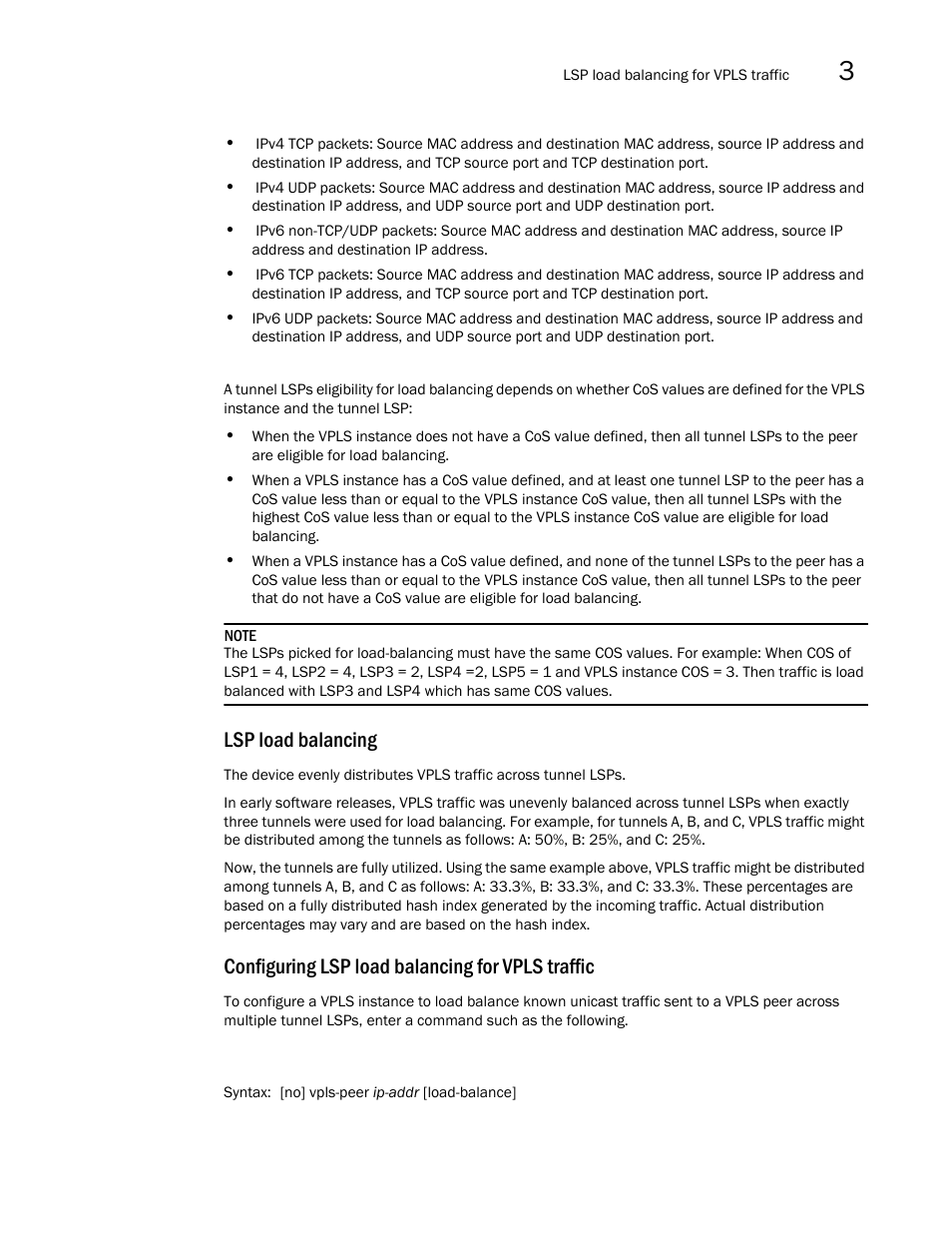 Lsp load balancing, Configuring lsp load balancing for vpls traffic | Brocade Multi-Service IronWare Multiprotocol Label Switch (MPLS) Configuration Guide (Supporting R05.6.00) User Manual | Page 493 / 852