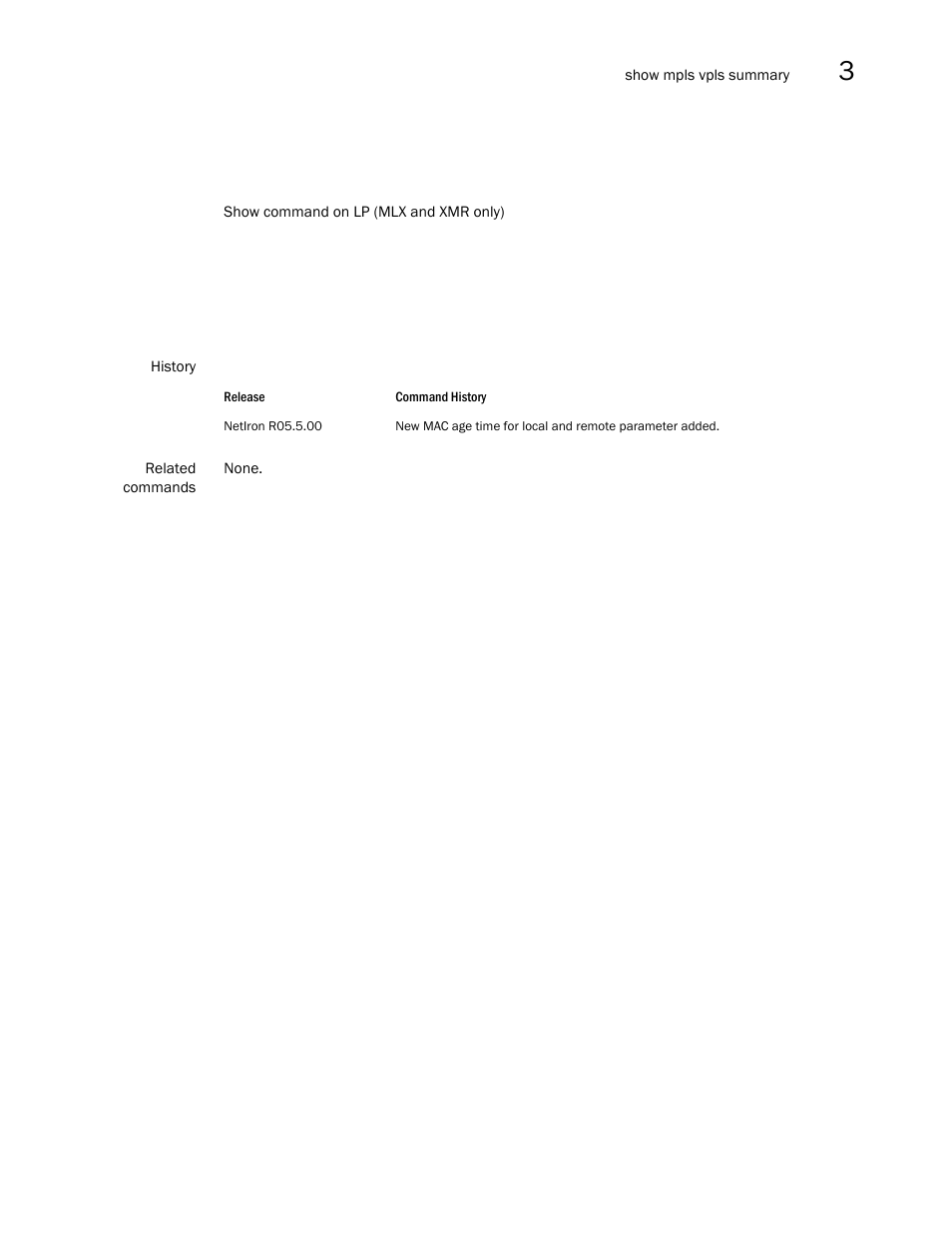 Brocade Multi-Service IronWare Multiprotocol Label Switch (MPLS) Configuration Guide (Supporting R05.6.00) User Manual | Page 545 / 852