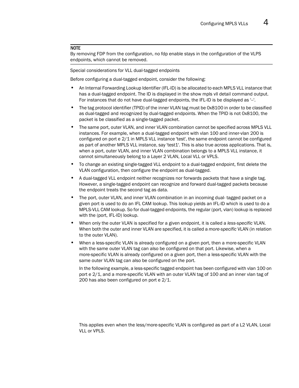 Brocade Multi-Service IronWare Multiprotocol Label Switch (MPLS) Configuration Guide (Supporting R05.6.00) User Manual | Page 561 / 852