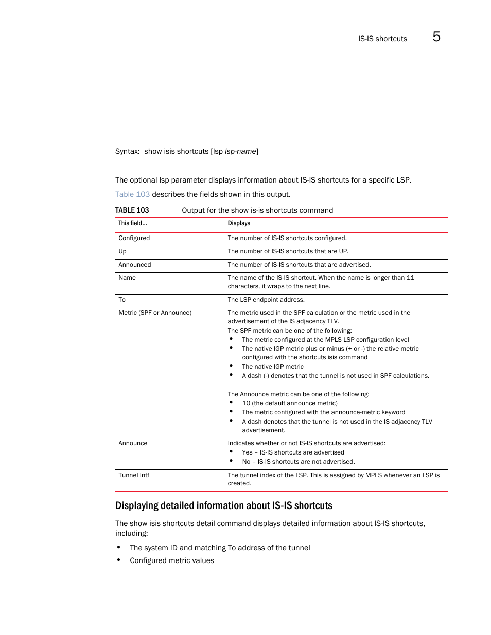 Brocade Multi-Service IronWare Multiprotocol Label Switch (MPLS) Configuration Guide (Supporting R05.6.00) User Manual | Page 631 / 852