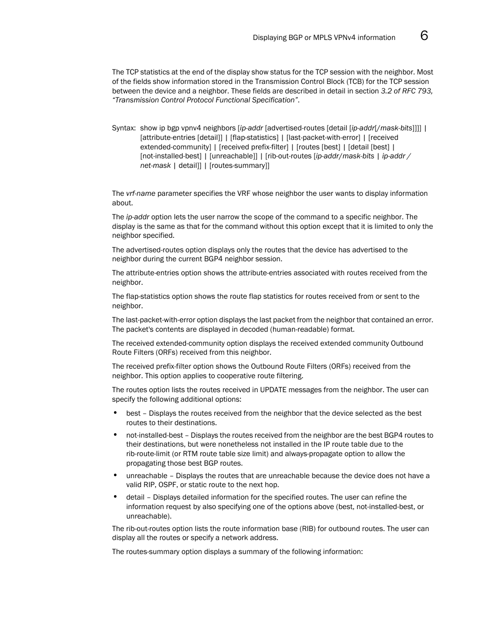 Brocade Multi-Service IronWare Multiprotocol Label Switch (MPLS) Configuration Guide (Supporting R05.6.00) User Manual | Page 671 / 852