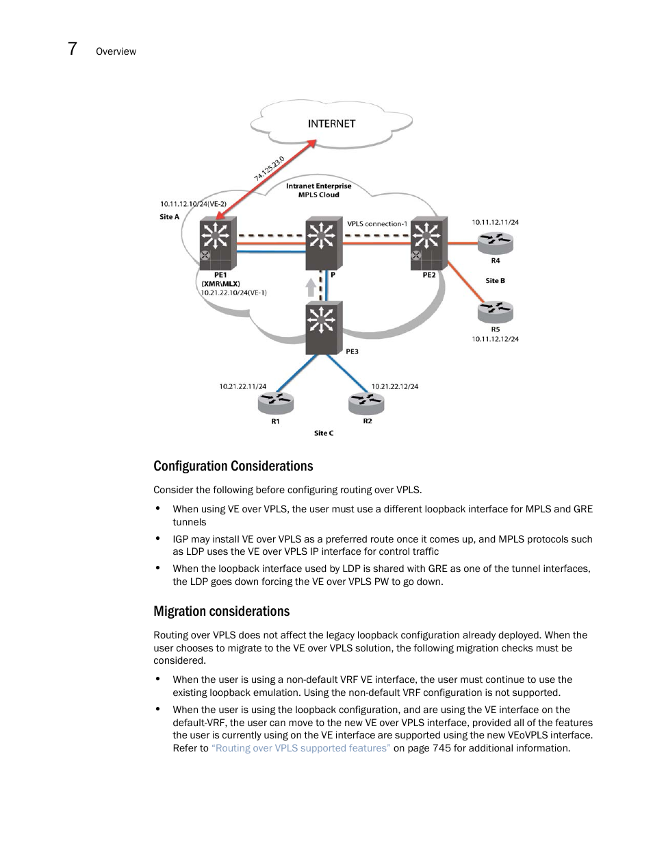 Configuration considerations, Migration considerations | Brocade Multi-Service IronWare Multiprotocol Label Switch (MPLS) Configuration Guide (Supporting R05.6.00) User Manual | Page 772 / 852