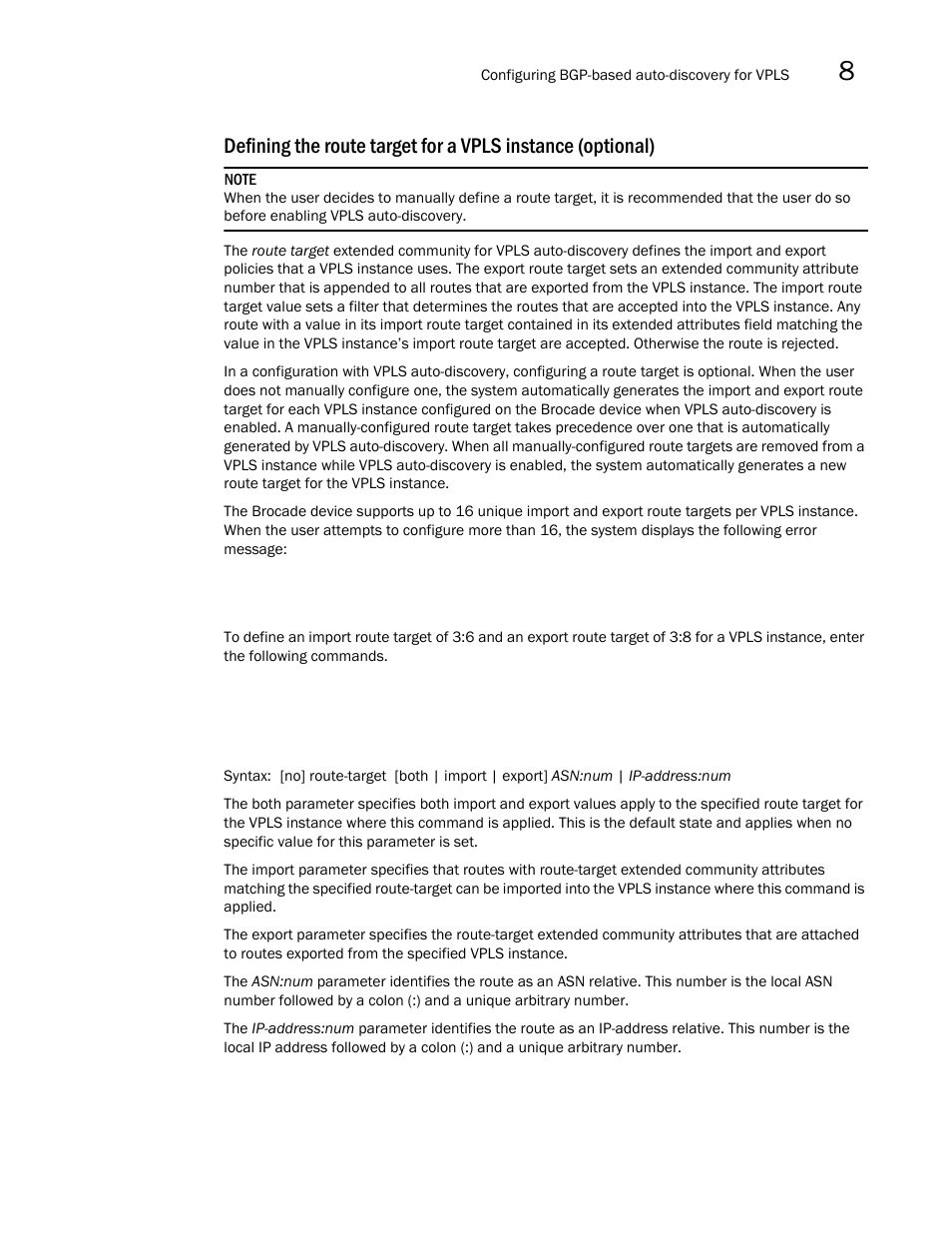 Brocade Multi-Service IronWare Multiprotocol Label Switch (MPLS) Configuration Guide (Supporting R05.6.00) User Manual | Page 791 / 852