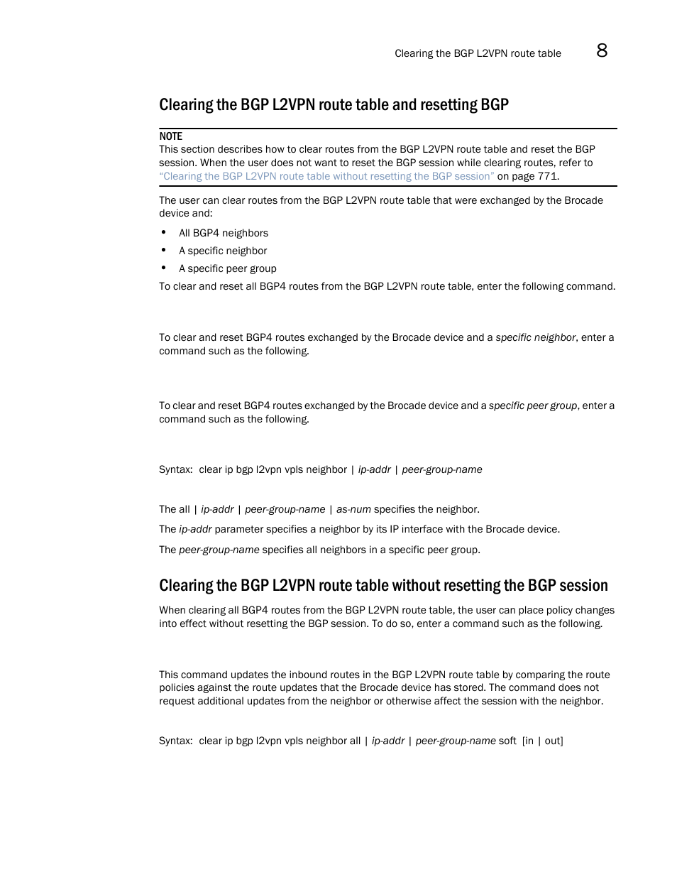 Brocade Multi-Service IronWare Multiprotocol Label Switch (MPLS) Configuration Guide (Supporting R05.6.00) User Manual | Page 795 / 852