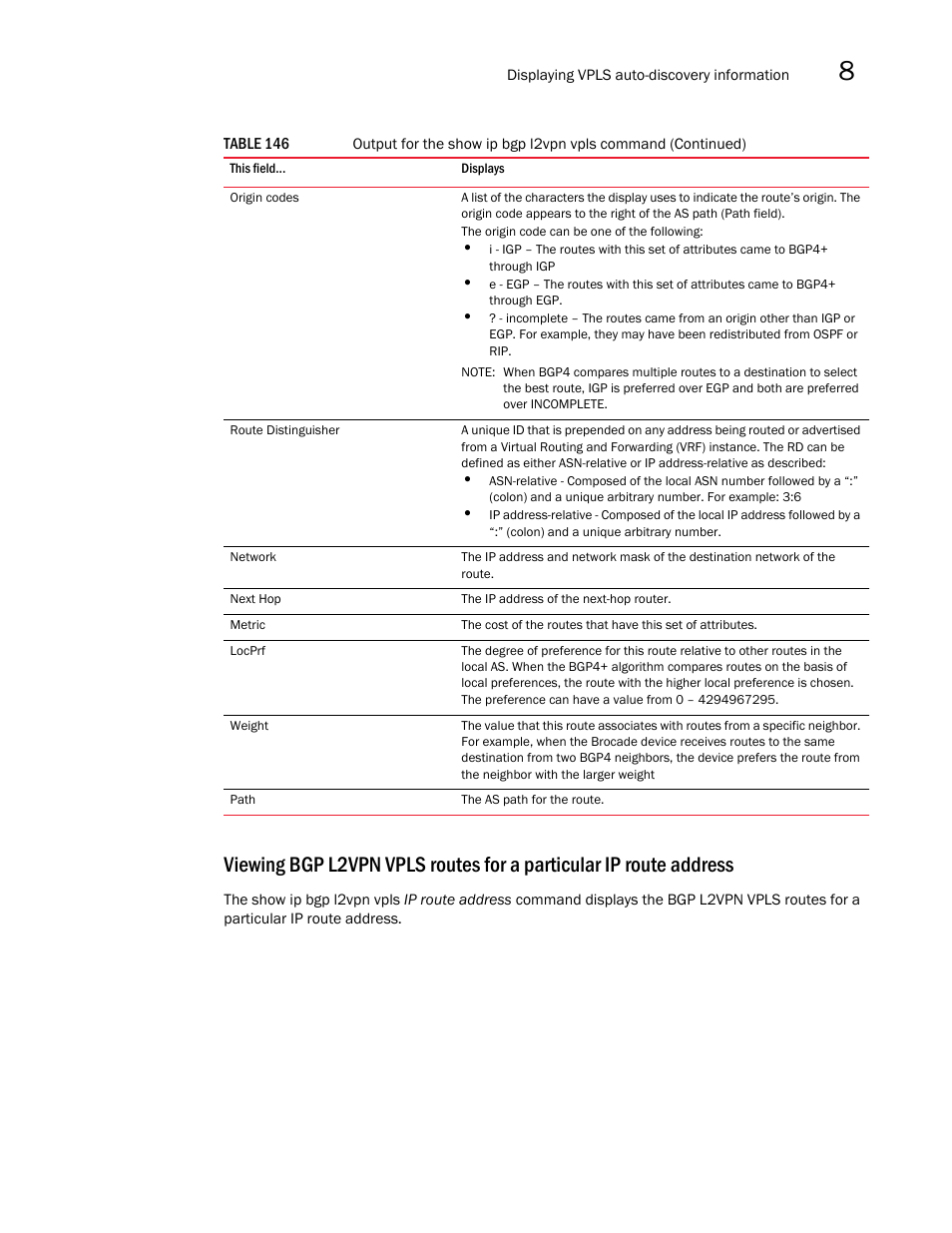 Brocade Multi-Service IronWare Multiprotocol Label Switch (MPLS) Configuration Guide (Supporting R05.6.00) User Manual | Page 801 / 852