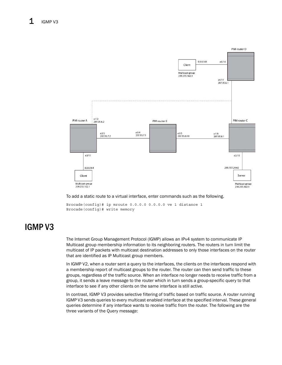 Igmp v3 | Brocade Multi-Service IronWare Multicast Configuration Guide (Supporting R05.6.00) User Manual | Page 120 / 216