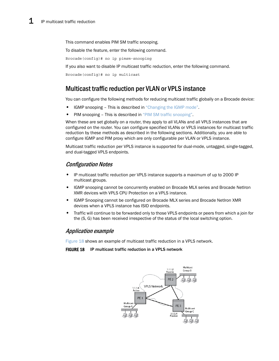 Application example | Brocade Multi-Service IronWare Multicast Configuration Guide (Supporting R05.6.00) User Manual | Page 142 / 216