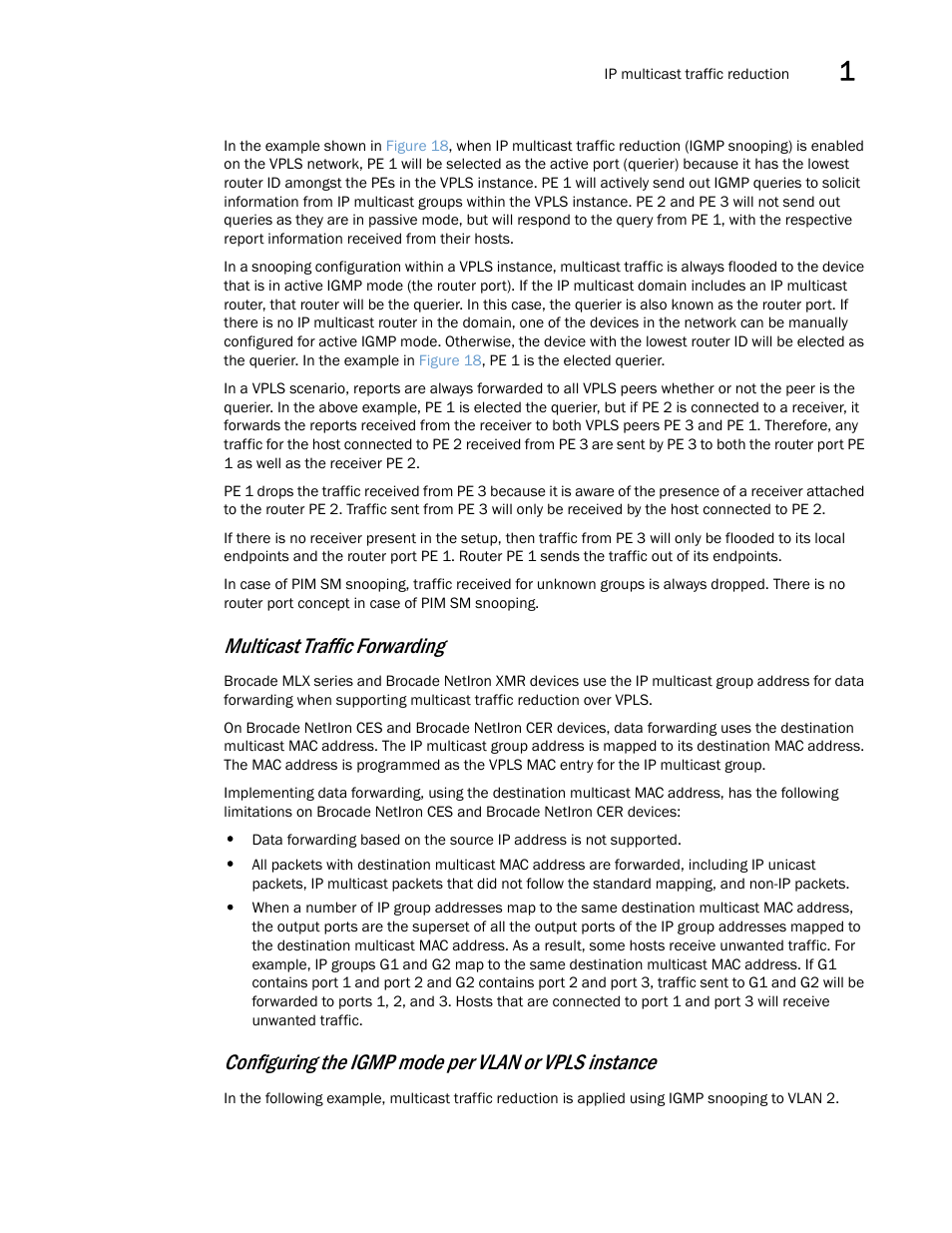 Multicast traffic forwarding | Brocade Multi-Service IronWare Multicast Configuration Guide (Supporting R05.6.00) User Manual | Page 143 / 216