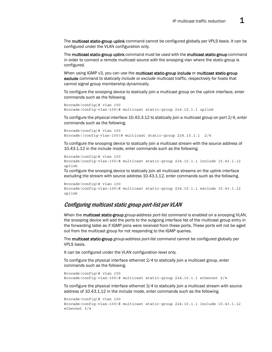 Brocade Multi-Service IronWare Multicast Configuration Guide (Supporting R05.6.00) User Manual | Page 149 / 216