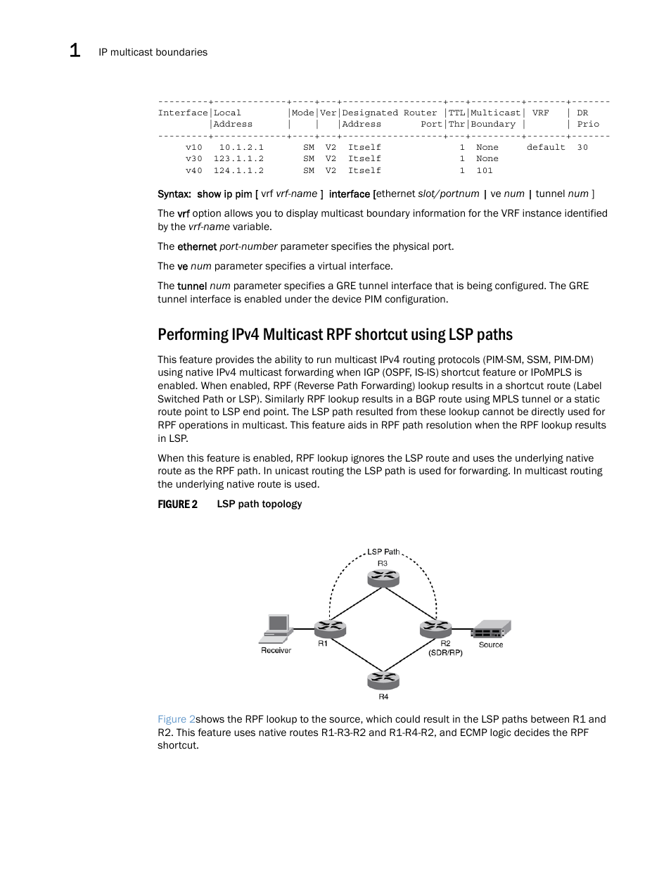 Brocade Multi-Service IronWare Multicast Configuration Guide (Supporting R05.6.00) User Manual | Page 30 / 216