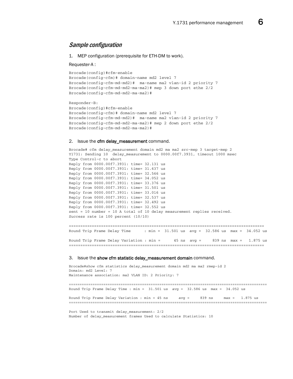 Sample configuration | Brocade Multi-Service IronWare Administration Guide (Supporting R05.6.00) User Manual | Page 175 / 432