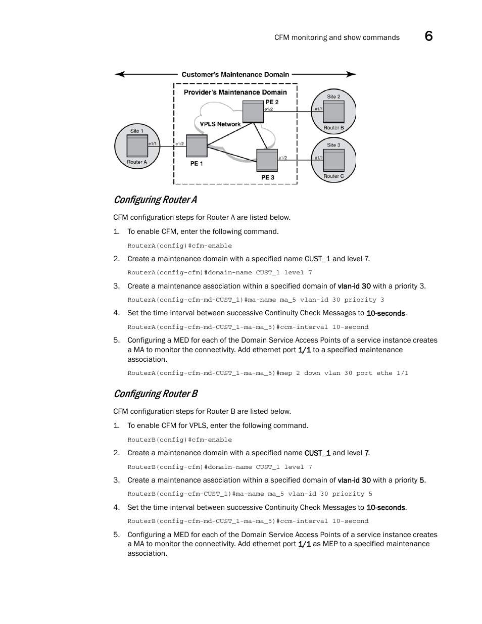 Configuring router a, Configuring router b | Brocade Multi-Service IronWare Administration Guide (Supporting R05.6.00) User Manual | Page 181 / 432