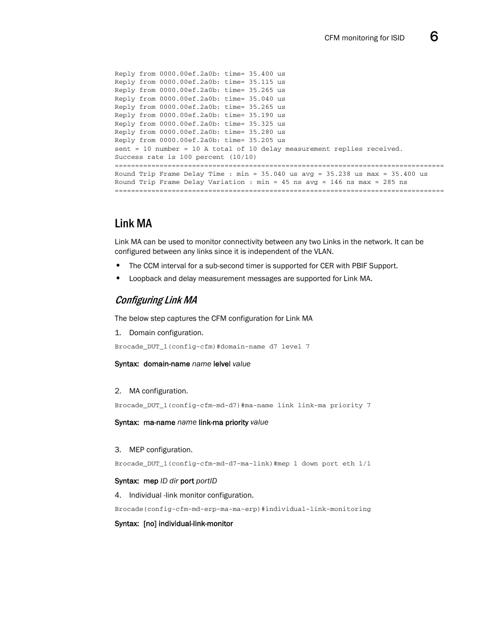 Link ma, Configuring link ma | Brocade Multi-Service IronWare Administration Guide (Supporting R05.6.00) User Manual | Page 243 / 432