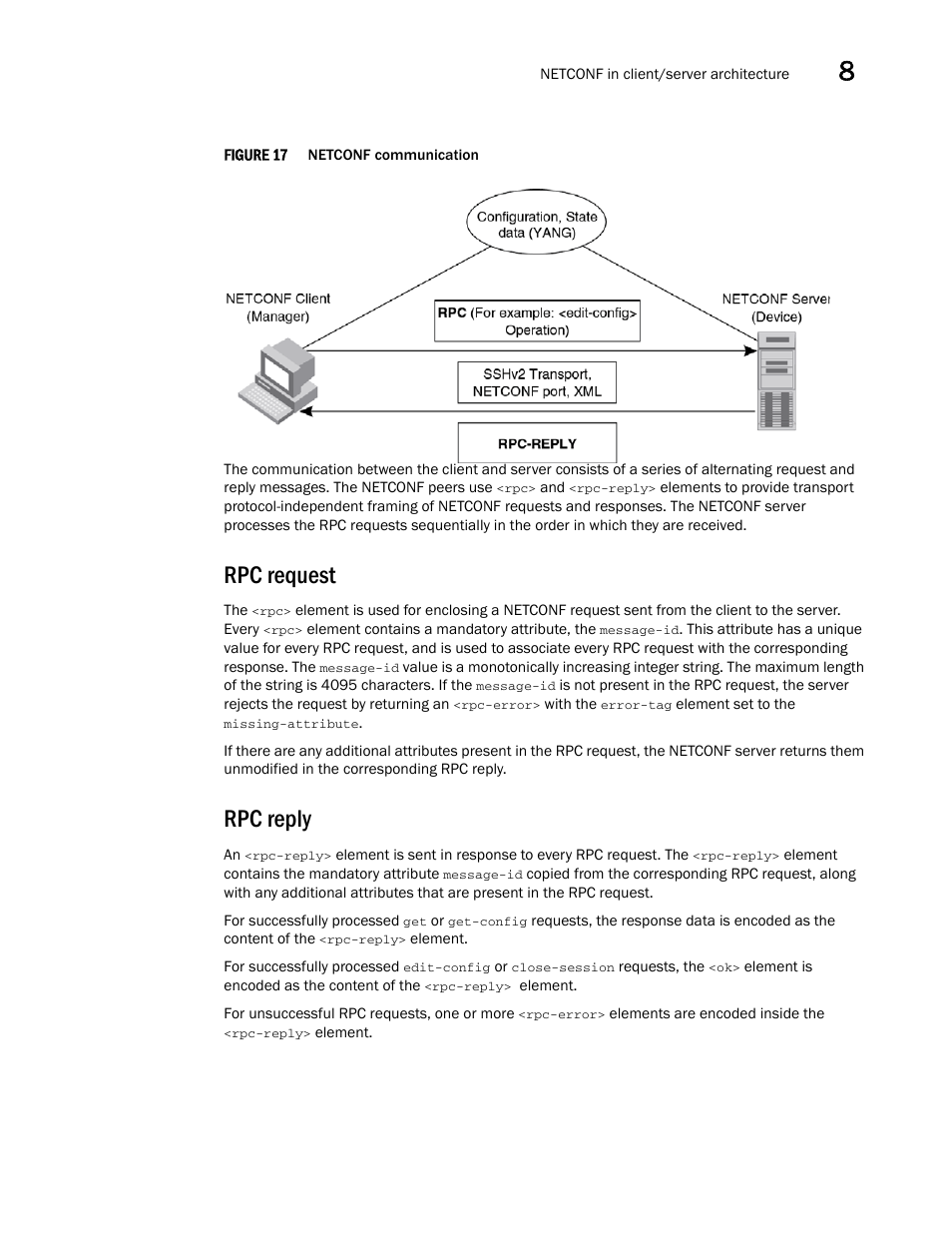 Rpc request, Rpc reply, Figure 17 | Brocade Multi-Service IronWare Administration Guide (Supporting R05.6.00) User Manual | Page 297 / 432