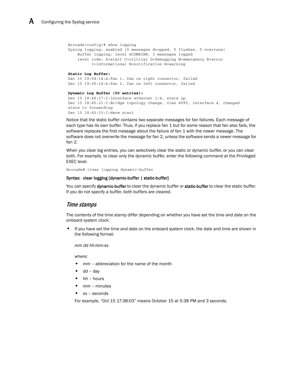 Time stamps | Brocade Multi-Service IronWare Administration Guide (Supporting R05.6.00) User Manual | Page 350 / 432