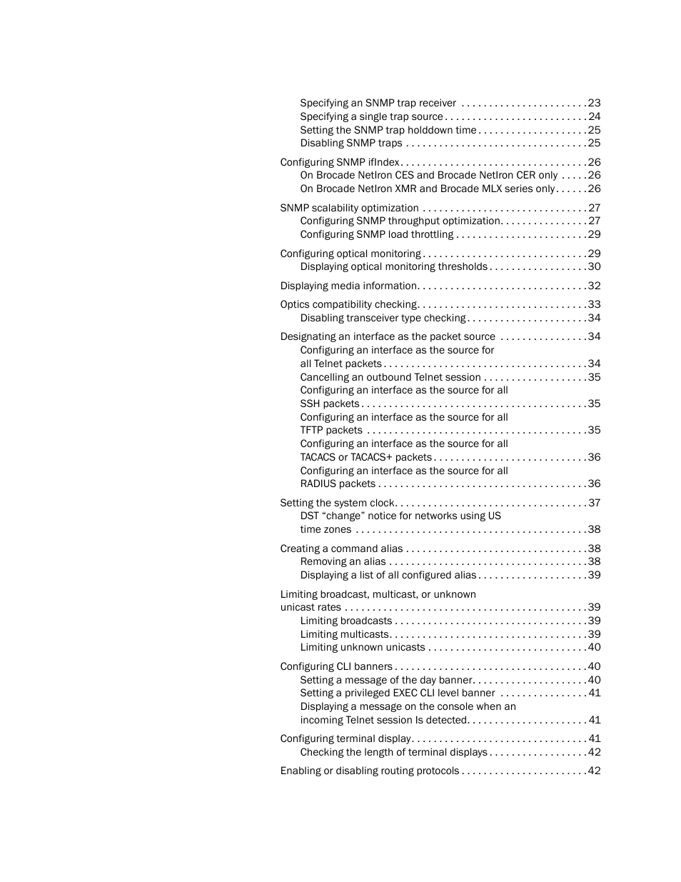 Brocade Multi-Service IronWare Administration Guide (Supporting R05.6.00) User Manual | Page 4 / 432