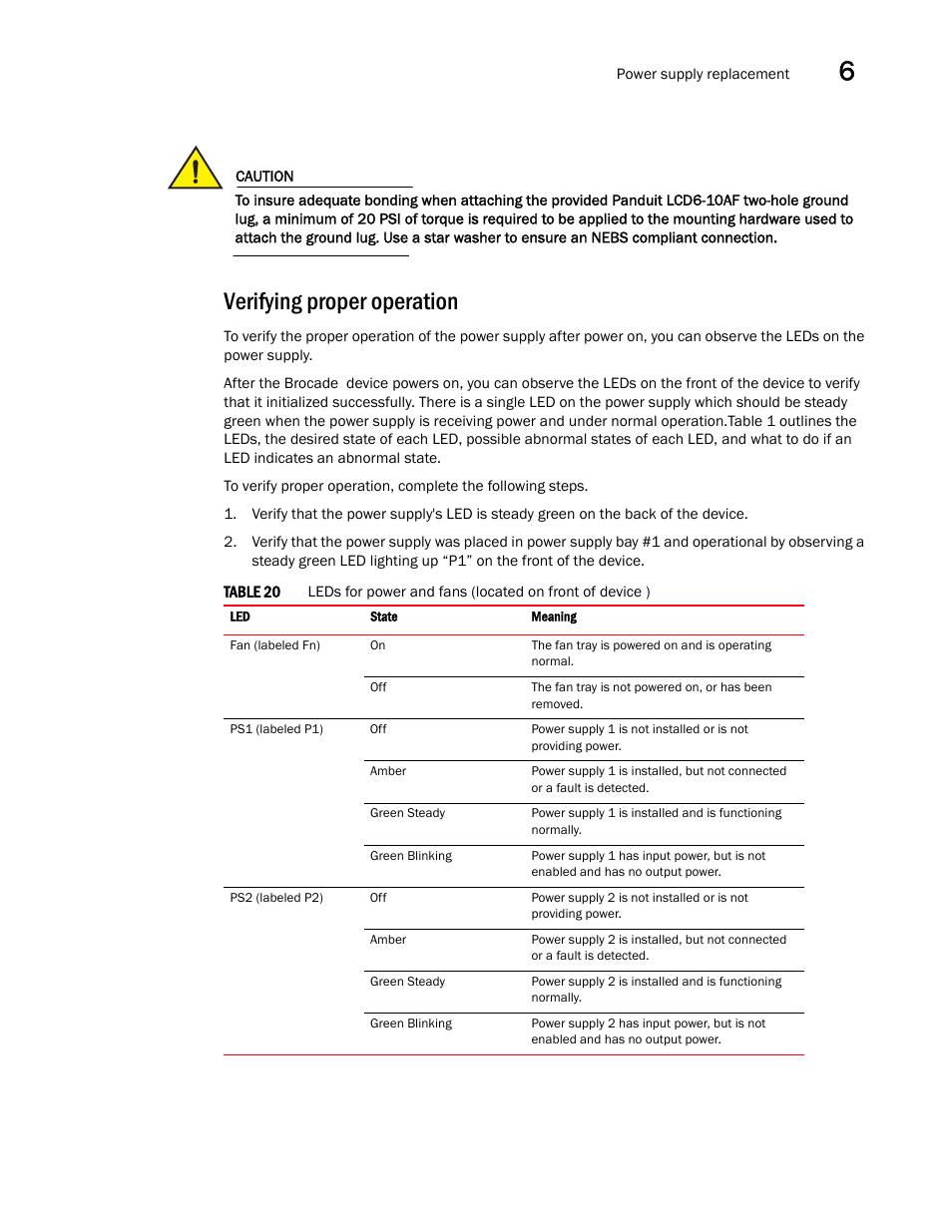Verifying proper operation | Brocade NetIron CER 2000 Series Hardware Guide (Supporting R05.6.00) User Manual | Page 89 / 110