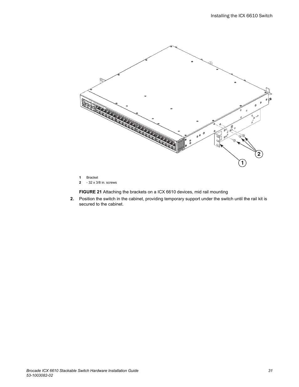 Brocade ICX 6610 Stackable Switch Hardware Installation Guide User Manual | Page 33 / 108