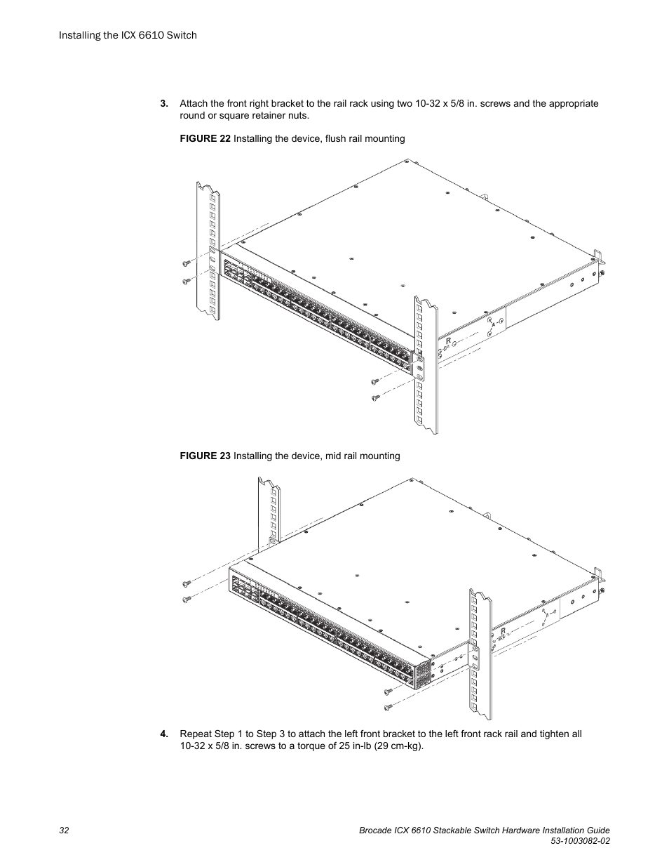 Brocade ICX 6610 Stackable Switch Hardware Installation Guide User Manual | Page 34 / 108