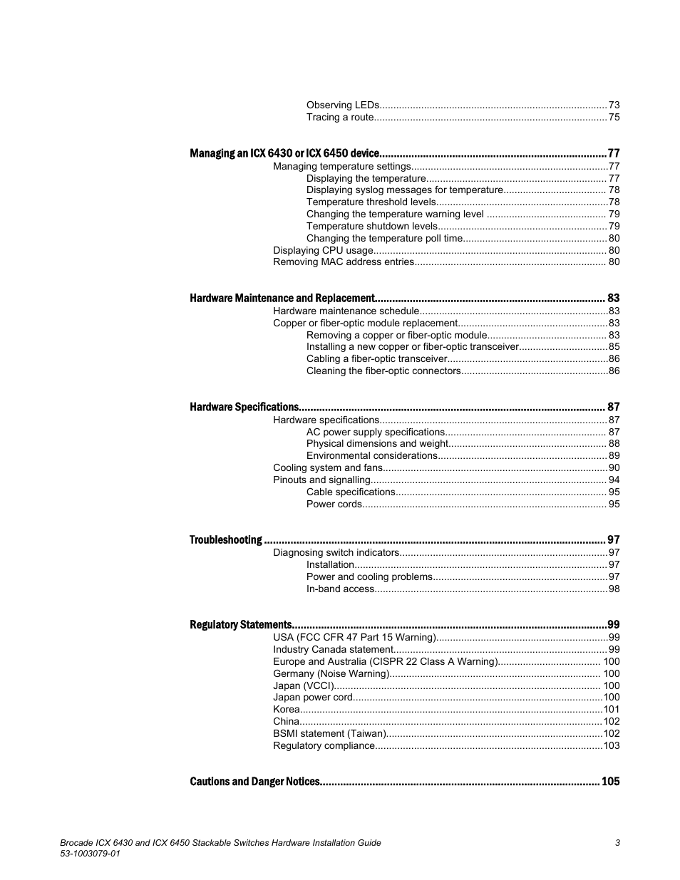 Brocade ICX 6450 Stackable Switches Hardware Installation Guide User Manual | Page 5 / 116