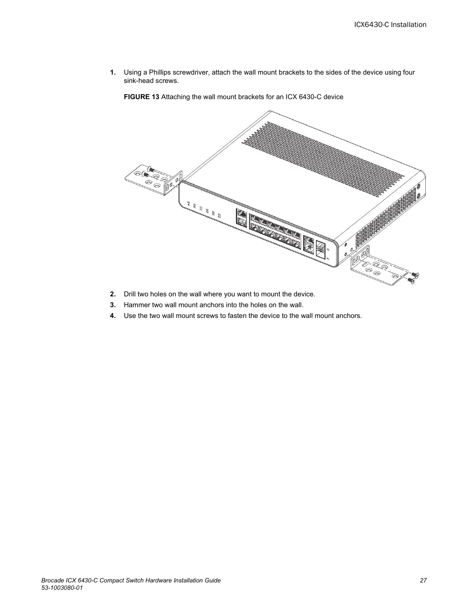 Brocade ICX 6430-C Compact Switch Hardware Installation Guide User Manual | Page 29 / 64