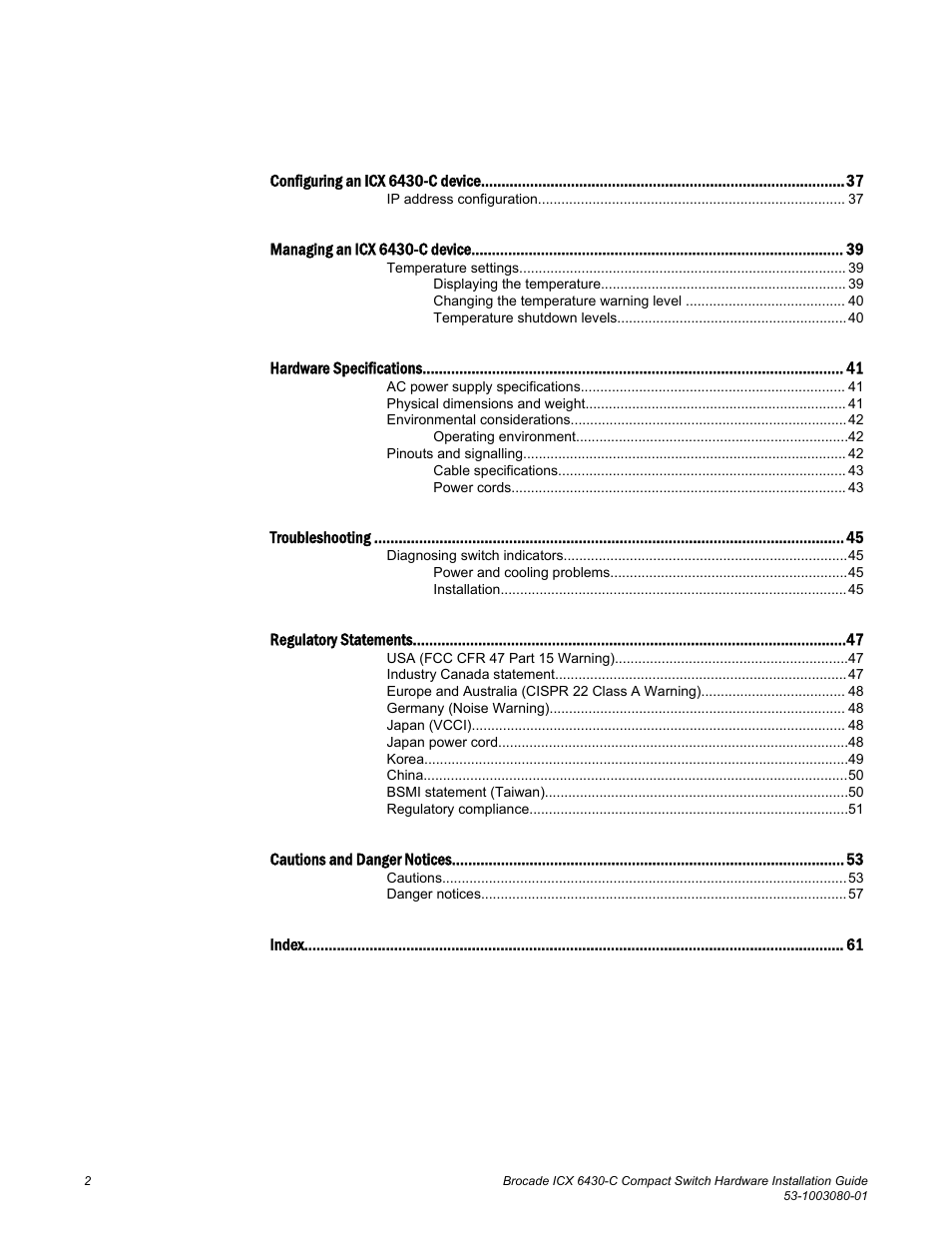 Brocade ICX 6430-C Compact Switch Hardware Installation Guide User Manual | Page 4 / 64