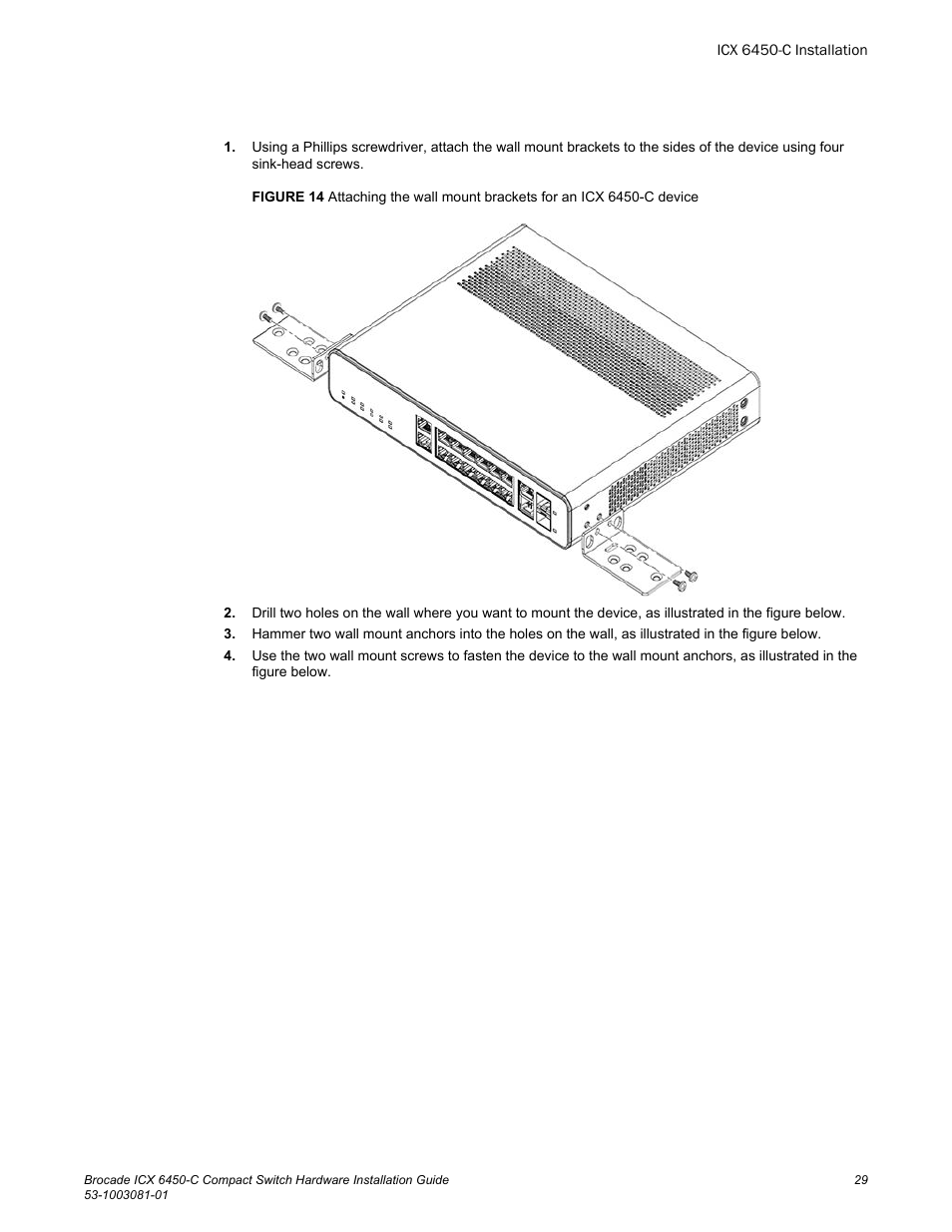 Brocade ICX 6450-C Compact Switch Hardware Installation Guide User Manual | Page 31 / 64