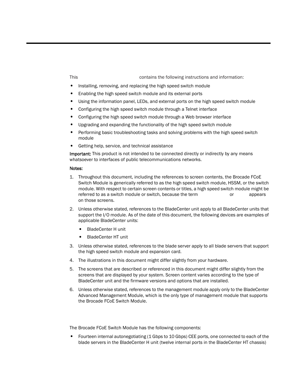 Components | Brocade FCoE Switch Module for IBM BladeCenter Installation and User’s Guide User Manual | Page 15 / 76