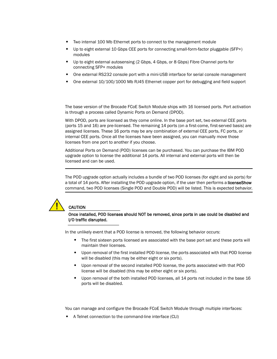 Dynamic ports on demand, Switch management, Dynamic ports on demand switch management | Brocade FCoE Switch Module for IBM BladeCenter Installation and User’s Guide User Manual | Page 16 / 76