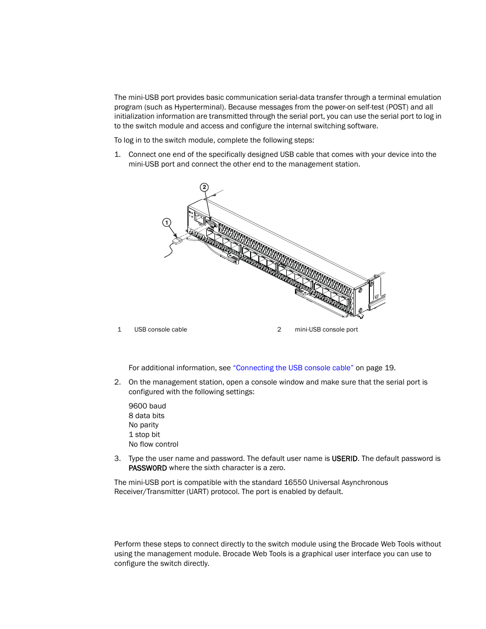 Connecting to the switch module using web tools | Brocade FCoE Switch Module for IBM BladeCenter Installation and User’s Guide User Manual | Page 45 / 76