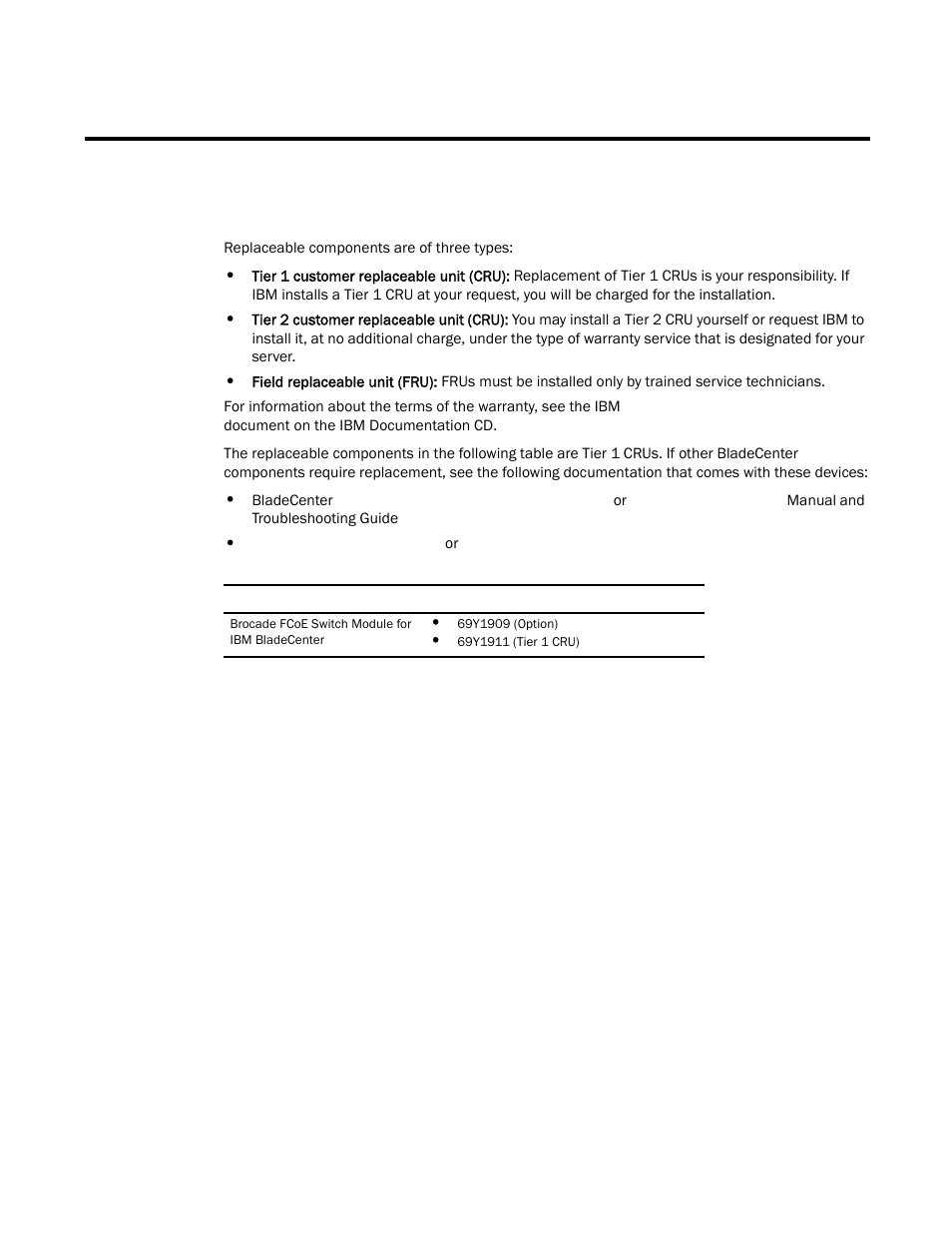 Chapter 9. parts | Brocade FCoE Switch Module for IBM BladeCenter Installation and User’s Guide User Manual | Page 55 / 76