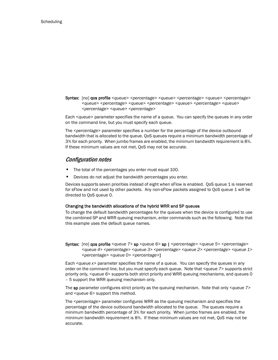 Ed in the section, Changing the bandwidth allocations of the, Hybrid wrr and sp queues | Brocade TurboIron 24X Series Configuration Guide User Manual | Page 1082 / 1116