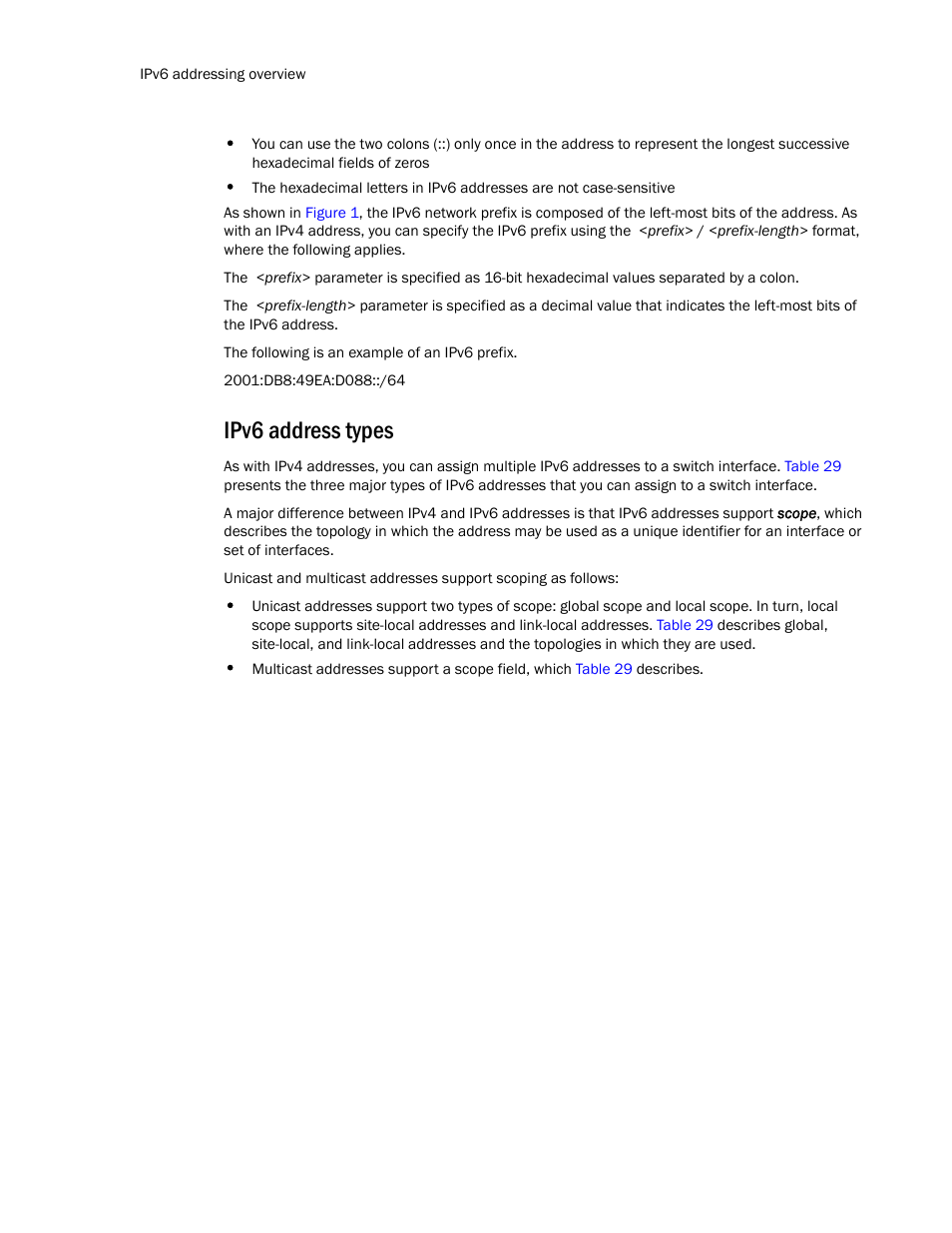 Ipv6 address types | Brocade TurboIron 24X Series Configuration Guide User Manual | Page 168 / 1116