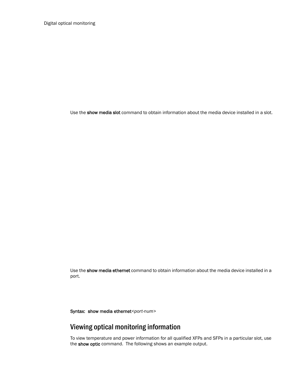 Viewing optical monitoring information | Brocade TurboIron 24X Series Configuration Guide User Manual | Page 250 / 1116