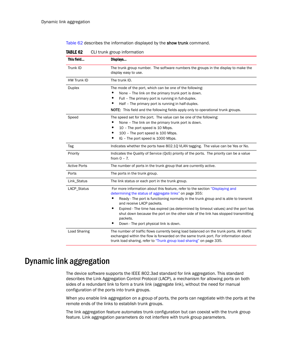 Dynamic link aggregation | Brocade TurboIron 24X Series Configuration Guide User Manual | Page 378 / 1116