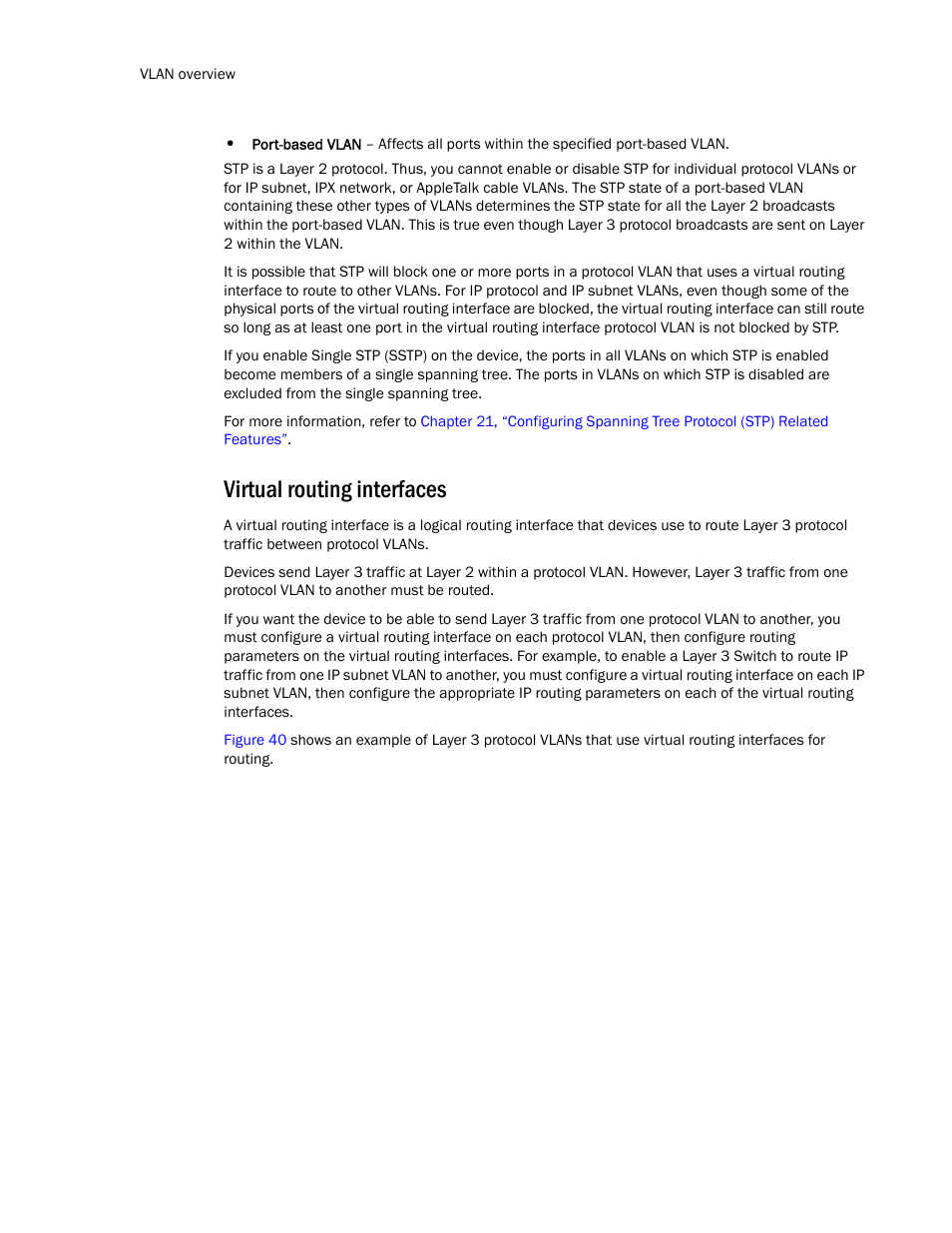 Virtual routing interfaces | Brocade TurboIron 24X Series Configuration Guide User Manual | Page 404 / 1116